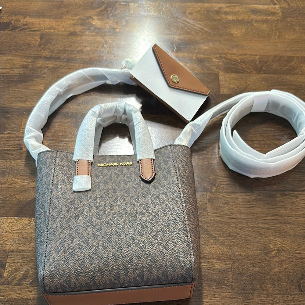 Michael Kors Brown Shoulder Bag with Signature Monogram